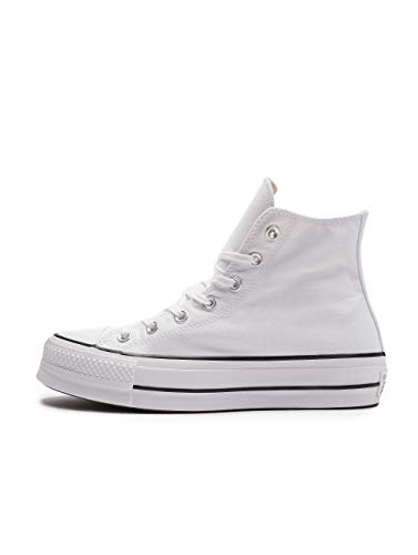 Converse Chuck Taylor CTAS Lift Hi, Zapatillas para Mujer, Blanco (White/Black/White 102), 38 EU