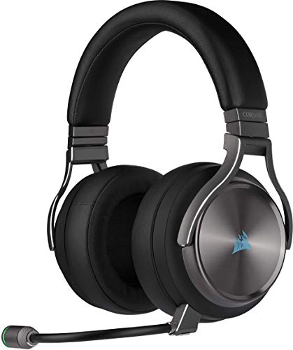 Corsair Virtuoso RGB Wireless SE Auriculares Alta Fidelidad Gaming (Sonido Envolvente 7.1, Micrófono Omnidireccional con Calidad de Transmisión para PC, Xbox One, PS4, Switch y Móviles) Gris