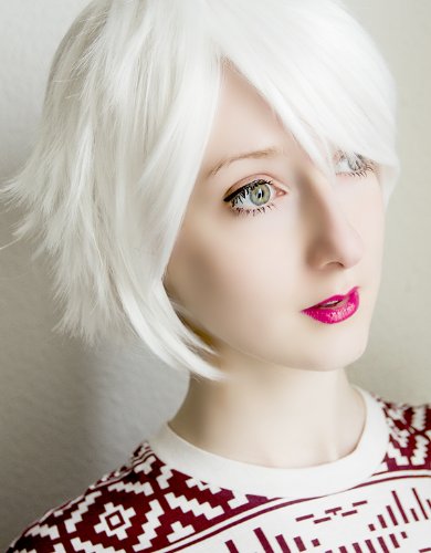 Cosplayland C185 - Death Note NEAR Carnival White Layered Short Hair Wig (peluca)