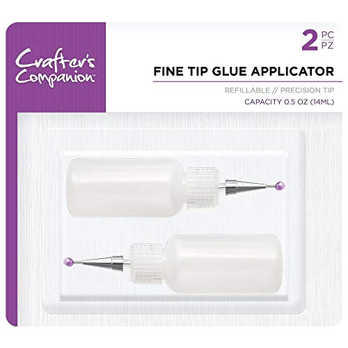 Crafter's Companion CC-TOOLGLUEAP2 Punta Fina Aplicador de Cola 2 Piezas, White, One Size