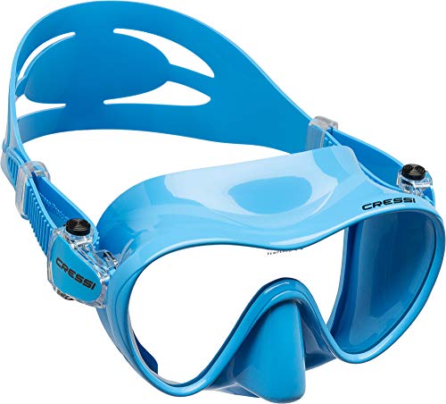 Cressi F1 Mask Máscara Monocristal Tecnología Frameless, Unisex, Azul, L