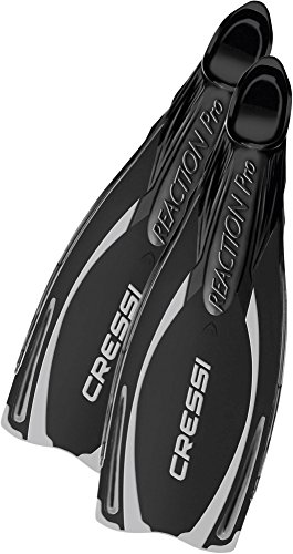 Cressi Reaction - Aletas de buceo de surf y natación, tamaño 42/43, color negro