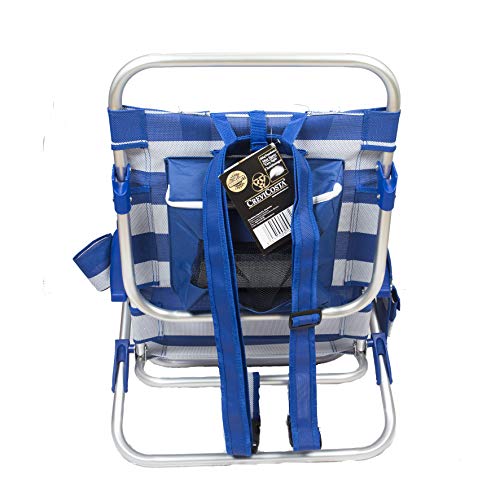 CREVICOSTA QUALITY MARK MARCAS DE CALIDAD Silla Caballito Tumbona Mochila Bolso- 2001-3NEW Full-Equip Azul Y Blanca