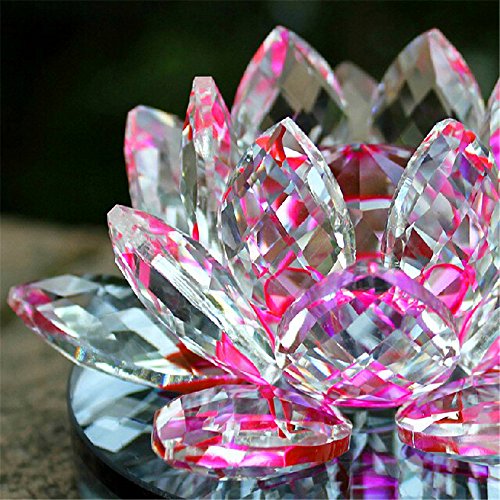 Cristal de cuarzo de cristal de loto de piedra natural y minerales fósiles flor de cristal para la boda de la familia artesanías (10cm)