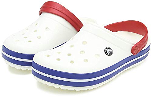 Crocs Crocband U, Zuecos Unisex Adulto, Blanco (White-Blue Jean) 36-37 EU