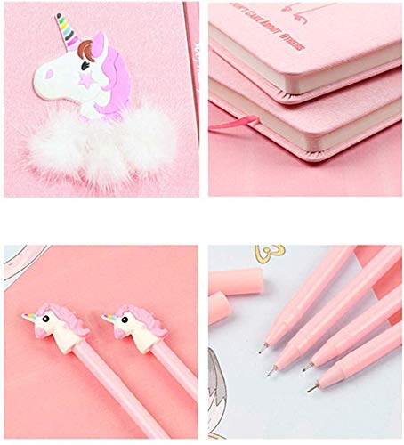 Cuaderno de unicornio con un bolígrafo de unicornio, planificador portátil de mano liso, de 18 cm x 10 cm, regalo para niños, más de 80 páginas, color Unicornio-2