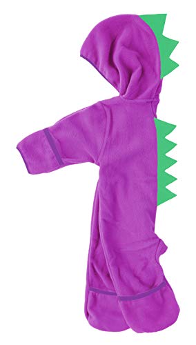 Cuddle Club Mono Polar Bebé para Recién Nacidos a Niños 4 Años - Pijamas Infantiles Chaqueta de Invierno Abrigo Polar Niño Mono de Niños - DinoPurple/Green0-3m