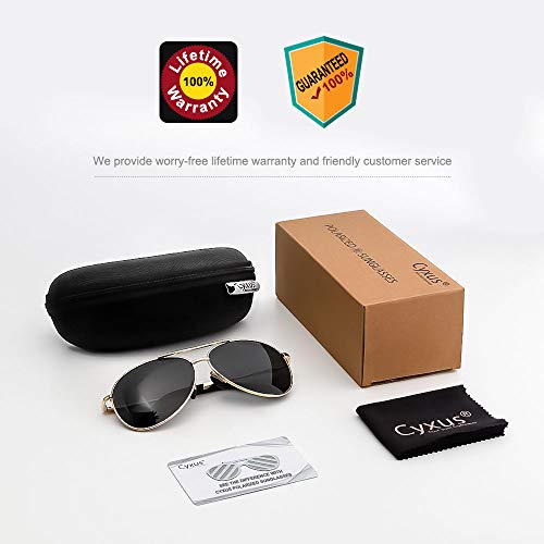 Cyxus Gafas de Sol Hombre Polarizadas, Gafas de Sol para Hombre UV400 Protection - Stylo Clásico Retro
