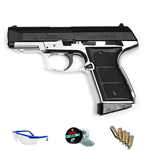 DAISY Pack Pistola de Aire comprimido 5501 Blowback - Arma de CO2 y balines BBS (perdigones de Acero) <3,5 Julios