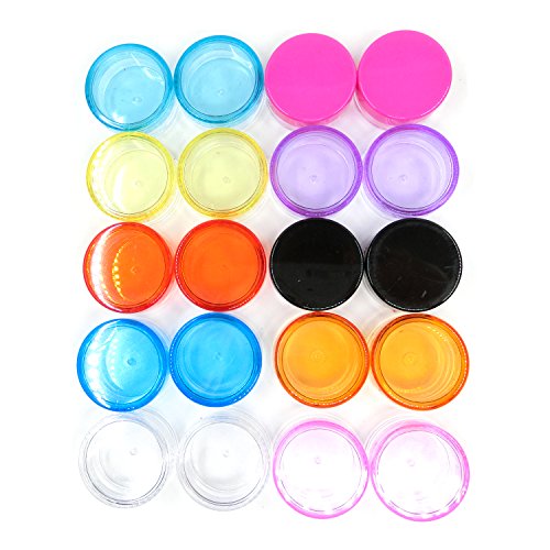 dancepandas Bote de Plástico Tarro Vacío Contenedor de Cosmético, 20 Piezas Cosméticos Bote para Almacenaje de Maquillaje Cremas Muestras(5g,10 Colores)