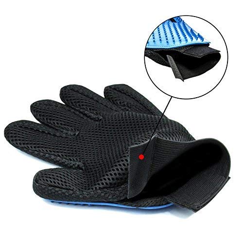 DAOXU Guantes Masaje para Mascotas Perros Gatos-Guante Suave para Cepillado y Eliminación de Pelo - Guantes Eficientes para la Eliminación de Pelo Suelto Mascotas con Pelo Largo y Corto (Azul)