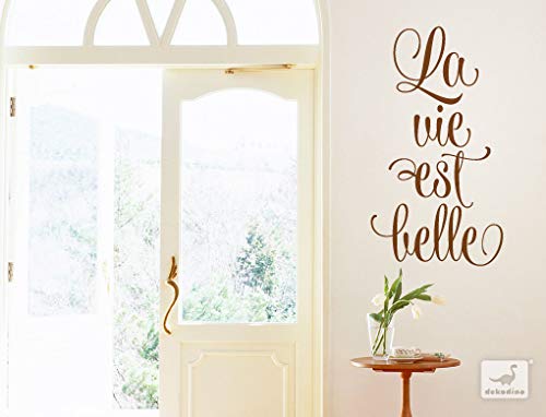 dekodino - Adhesivo decorativo para pared, diseño con texto en alemán "La vie est belle