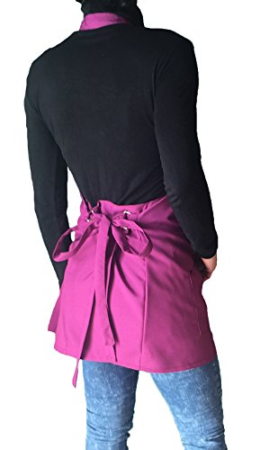 Delantal para Mujer de Trabajo, Delantal para Peluquero, blanqueamiento, para peluquería y Esteticista, Bares, restaurantes, Baristas, Pubs, para Mujeres, Fucsia, Made in Italy