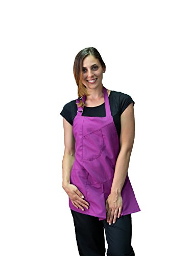 Delantal para Mujer de Trabajo, Delantal para Peluquero, blanqueamiento, para peluquería y Esteticista, Bares, restaurantes, Baristas, Pubs, para Mujeres, Fucsia, Made in Italy