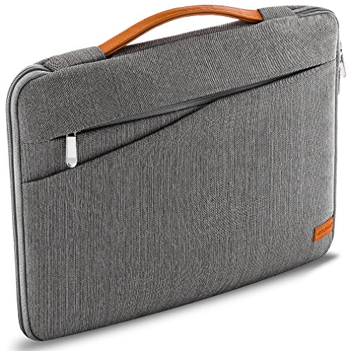 deleyCON Funda de Protección para Notebooks y Ordenadores Portátiles de 17,3" Pulgadas (43,94cm) Nylon + 2 Bolsillos para Accesorios - Gris