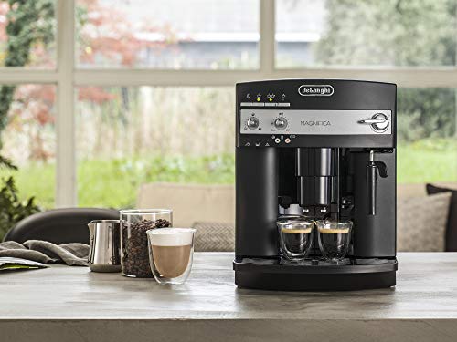 DeLonghi Magnifica ESAM3000B Maquina de Espresso, 1350 W, 1.8 Litros, Acero Inoxidable, Negro 36x38x29cm