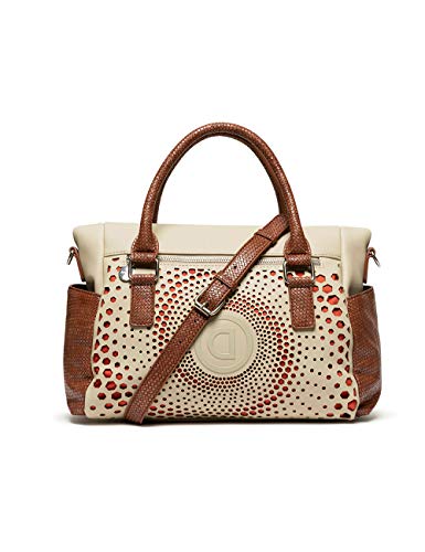 Desigual Bols_legacy Loverty - Bolso de mano para mujer (14 x 24 x 33 cm), color Blanco, talla 14x24x33 cm (B x H x T)