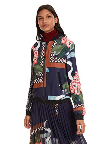 Desigual Coat Cassidy Abrigo, Azul (Navy 5000), 44 (Talla del Fabricante: 42) para Mujer