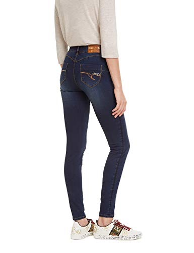 Desigual Trousers Basic 2ND Skin Vaqueros Skinny, Azul (Denim Medium Dark 5161), sin información (Talla del Fabricante: 24) para Mujer