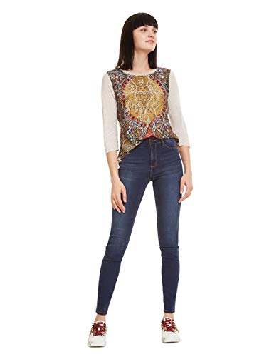 Desigual Trousers Basic 2ND Skin Vaqueros Skinny, Azul (Denim Medium Dark 5161), sin información (Talla del Fabricante: 24) para Mujer