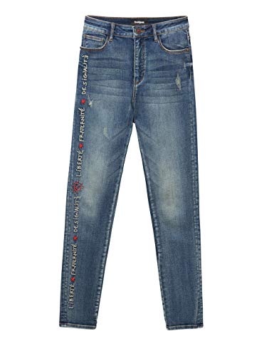 Desigual Trousers FRATERNITÉ Vaqueros Skinny, Azul (Denim Baby Blue 5034), sin información (Talla del Fabricante: 32) para Mujer