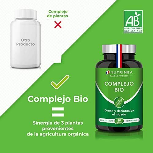 Detox Depurativo Higado y Colon Diurético Natural | Complejo Bio Alcachofa Rábano Negro Cúrcuma Orgánica | Drenante Desintoxicante Digestión Limpieza Intestinal | Vegano 90 Cápsulas Hecho en Francia