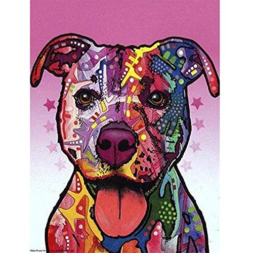 Diamond Painting Kits Full Drill DIY 5D Diamond Embroidery Large Size Pitbull Dog 45x60cm/18 * 24in Cross Stitch Adult/Kid Handcraft Crystal Rhinestone Diamond Art Craft for Home bedroom Wall Decor