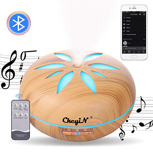 Difusor de aceites esenciales, humidificador, Bluetooth, difusor de aromaterapia de música, con mando a distancia para SPA/Yoga/Oficina, etc.