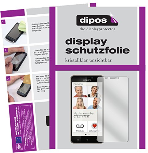 dipos I 2X Protector de Pantalla Compatible con Emporia Smart.2 pelicula Protectora Claro