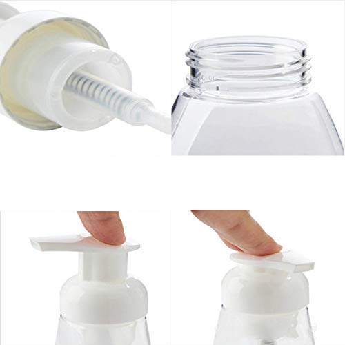 Dispensador de jabón - Botella redonda transparente La botella de espuma Moss puede contener 250 ml, ideal para aceites esenciales, lociones, jabones líquidos