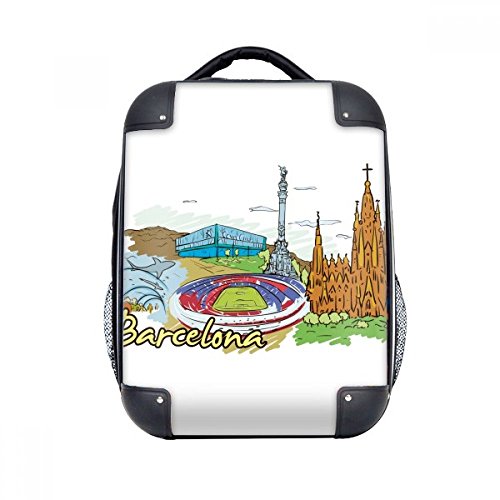 DIYthinker Barcelona, España Monumento Caso duro acuarela de transporte para hombro Niños Mochila 15" Regalo