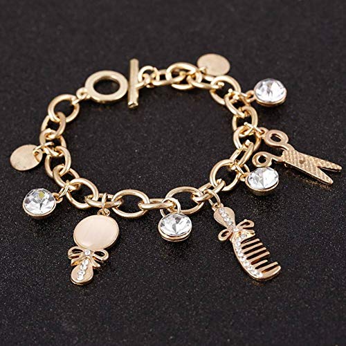 DMUEZW Moda Rare Charm Opal Tijeras Peines Pulseras para Las Mujeres Brazalete Cuff Silver Gold Brand Pulseras Mujeres Brazaletes de joyería