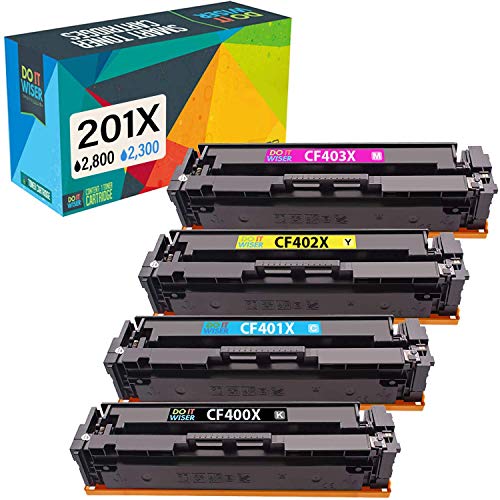 Do it wiser Cartuchos de Tóner 201A 201X Compatibles para HP CF400X CF400A Laserjet Pro MFP M277dw M277n M252dw M252n M274n (Multicolor, 4-Pack)