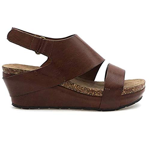 Dorical Sandalias romanas con boca de pez vintage para mujer Plataforma impermeable para mujer cuña Cuñas impermeables sandalias Closed Toe, Espadrilles andalias de Punta Descubierta