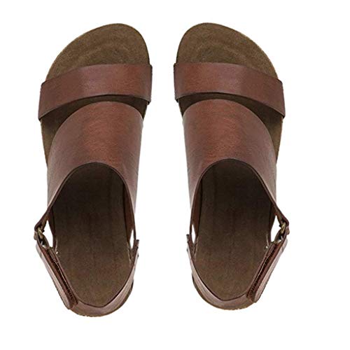 Dorical Sandalias romanas con boca de pez vintage para mujer Plataforma impermeable para mujer cuña Cuñas impermeables sandalias Closed Toe, Espadrilles andalias de Punta Descubierta