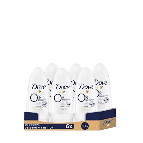 Dove Original, Desodorante 0% aluminio - 6 de 50 ml. (Total: 300 ml.)