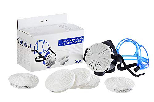 Dräger X-plore 2100® Semimáscara para protección respiratoria con 5 filtros P3, protección contra el Polvo, partículas Finas