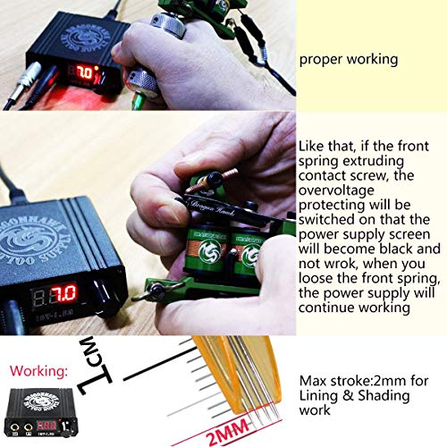 Dragonhawk Extreme Tattoo Kit 2 Pro Tattoo Machines Rotary Machine Coil Gun Power Supply Disposable Needles Tip Foot Pedal EUYMX10-2