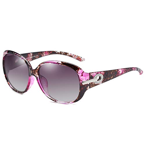 Duco Mujer Gafas de sol Classic Fashionable Ladies con lentes polarizadas de gran tamaño 100% protección UV 6214 (Púrpura Tortoise)