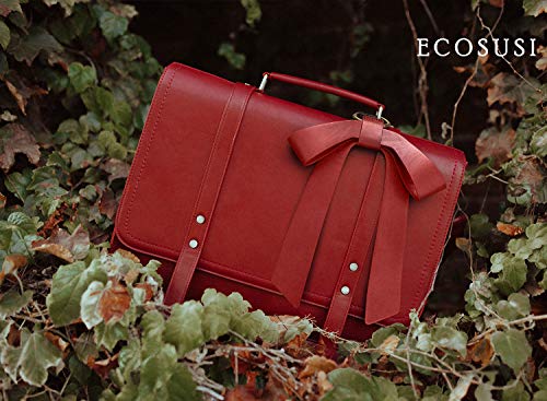 ECOSUSI Bolso Mujer Bandolera Vintage Mochila para Mujer con Bolsa de portátil con Lazo Desmontable 15.6 Pulgadas Bolso de Hombro para Mujer Portátiles Sencillo