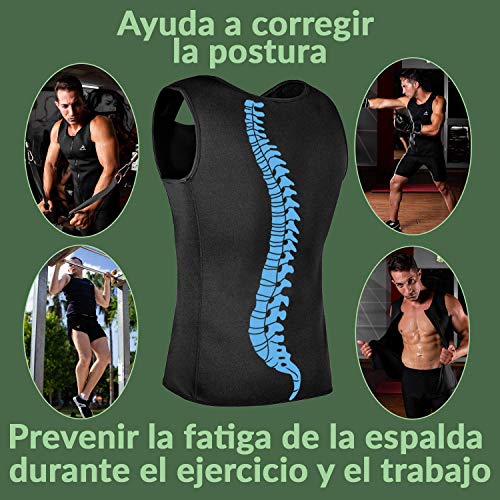 EDM - Chaleco Faja Adelgazante Hombre con Cuerda Saltar - Faja Reductora Hombre Adelgazante - Camiseta Reductora Hombre - Chaleco Fajas de Neopreno para Adelgazar - Camiseta Efecto Sauna Hombre - 3XL