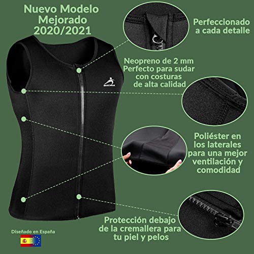 EDM - Chaleco Faja Adelgazante Hombre con Cuerda Saltar - Faja Reductora Hombre Adelgazante - Camiseta Reductora Hombre - Chaleco Fajas de Neopreno para Adelgazar - Camiseta Efecto Sauna Hombre - 3XL