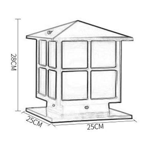 El estigma cuadrada Luz - Valla exterior del pilar del accesorio de iluminación IP54 a prueba de agua columna de pared Baliza Lámpara - Jardín pilar poste paisaje lámparas de calle - Negro