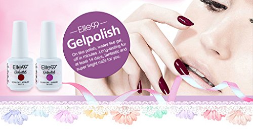 Elite99 6PCS Kit de Esmalte de Uñas de Gel UV LED Color Semipermanente Base Coat Top Coat Manicura y Pedicura 8ml - C001