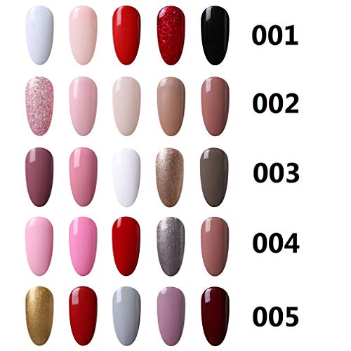 Elite99 Esmaltes Semipermanentes de Uñas en Gel UV LED, 5pcs Kit de Esmaltes de Uñas Soak Off para Manicura 7ML- 001