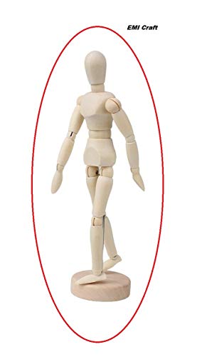 EMI Craft Mannekin Masculino y femeninode 20cm – Muñeco articulado, Marioneta de Madera, Maniquí Flexible .Set 2pcs (France Import)