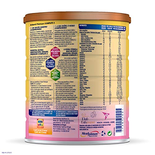 Enfamil Premium Complete 2 - Leche Infantil de Continuación para Lactantes Bebés de 6 a 12 Meses, 800 gr