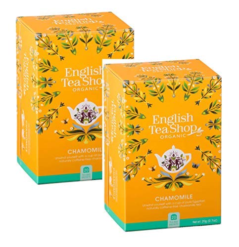 English Tea Shop Manzanilla Naturalmente Libre de Caffeína Organica/Orgánica Manzanilla Naturalmente Sin Cafeína Premio Colección Té Cosechado a mano de Sri Lanka - 2 x 20 sobres (40 gramos)