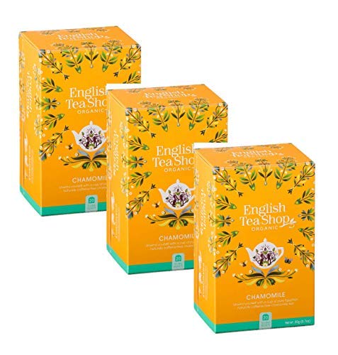 English Tea Shop - Manzanilla orgánica, sin cafeína, hecha en Sri Lanka, 3 x 20 bolsas de té (60 gramos)