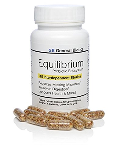 Equilibrium Daily 115-Strain Probiotic Prebiótico - El más alto conteo de deformaciones en el mundo - Suplemento efectivo y fácil de tragar- 1 Botella